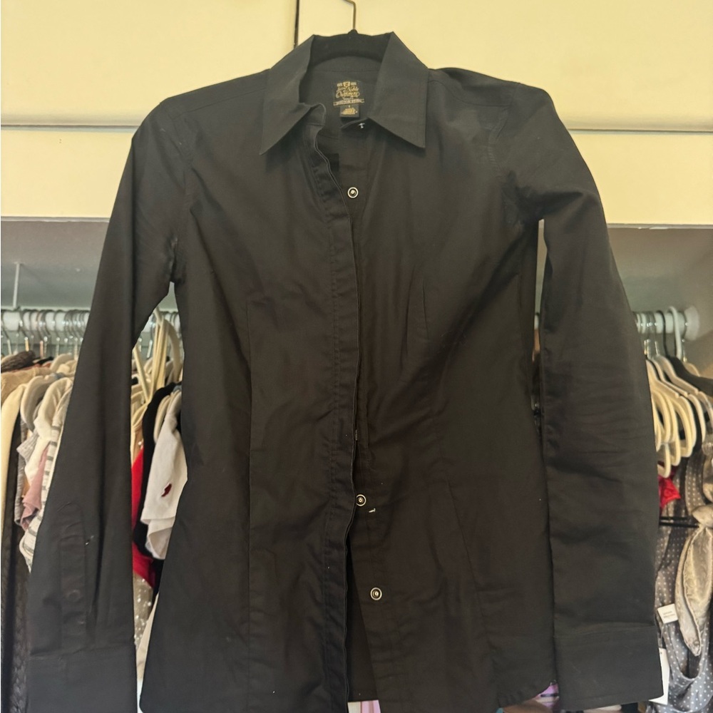 Women's Black Button Down Shirt
